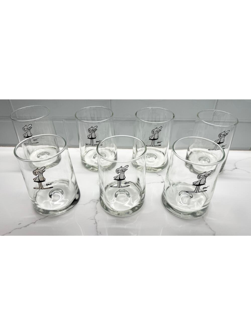 SET of 7 Vintage B.C. Johnny Hart Arby's Glass Tumblers, Highball Glass - B.C.